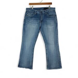 TK Axel Jeans Mens 36x30 Blue Weston Vintage Boot Cut Stretch Flap‎ Pockets